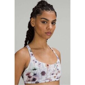 Lululemon Sports Bra Womens 4 Floral Free To Be Wild Strappy Back Yoga Running